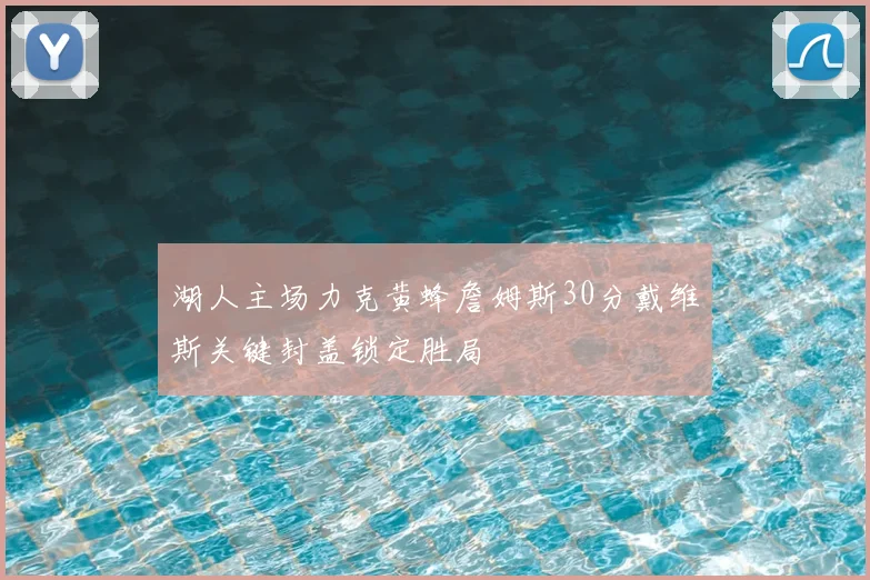 湖人主场力克黄蜂詹姆斯30分戴维斯关键封盖锁定胜局